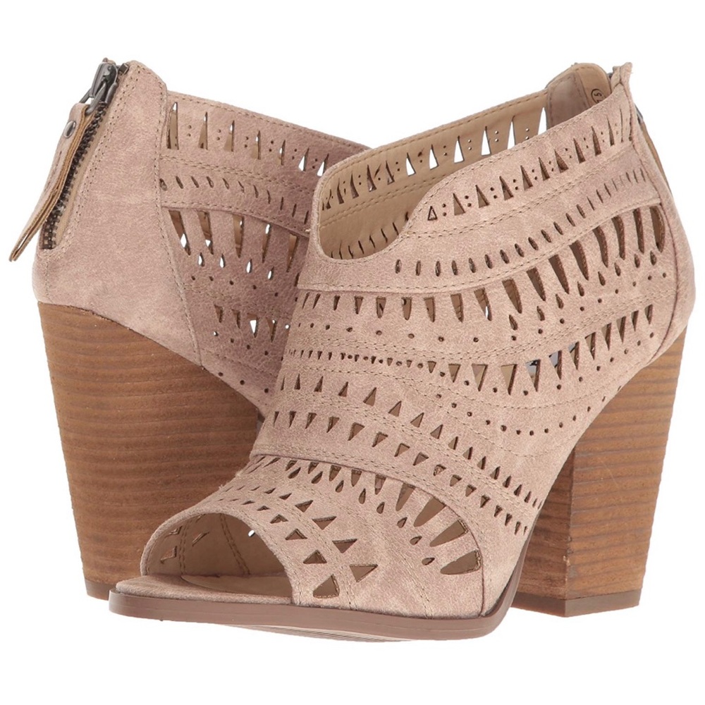 Open Toe Cutout Ankle Booties
